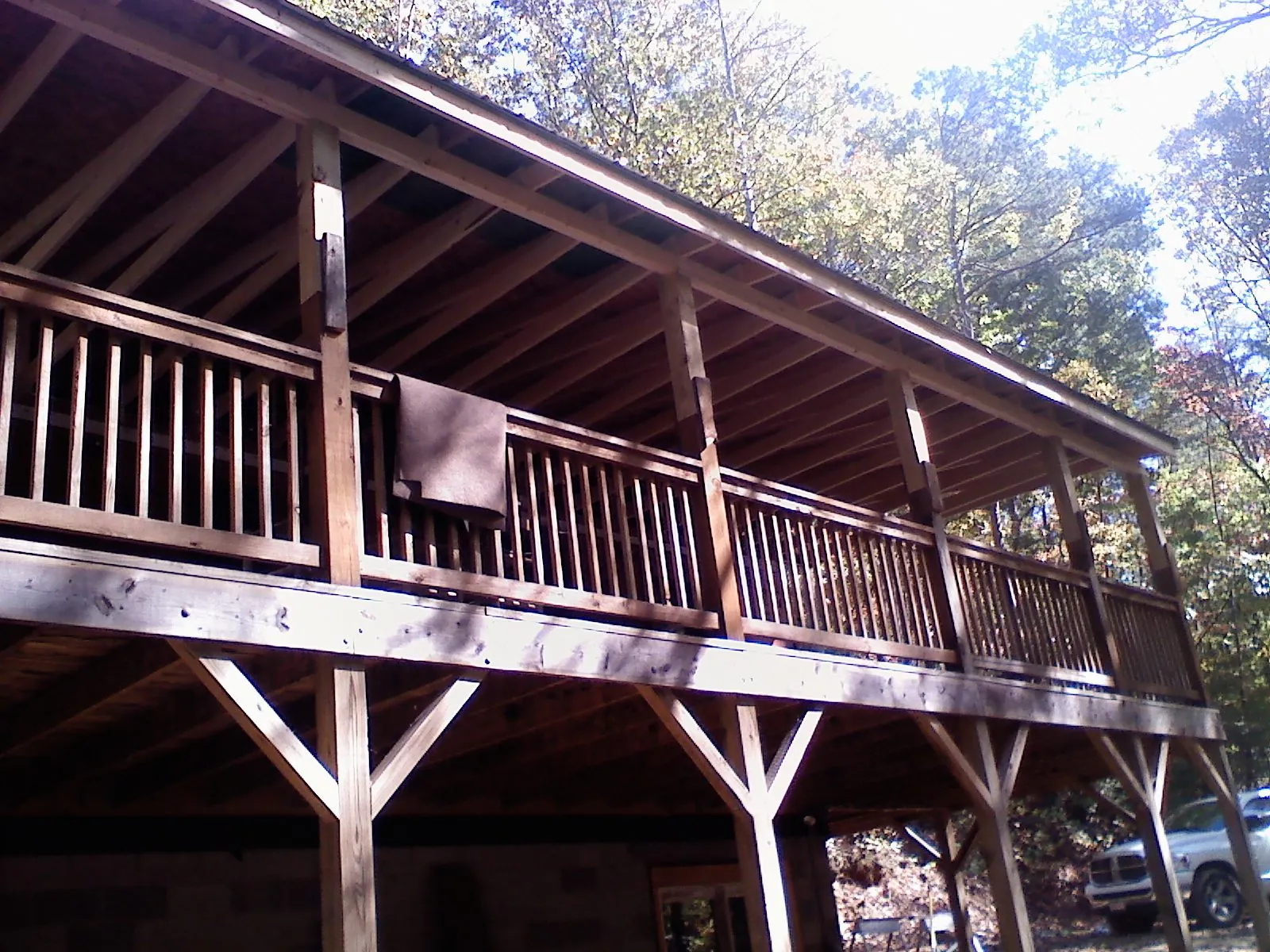 Timber framing under a new elevated porch and deck — Roof Leak Repair in Baden by Roofing Brothers